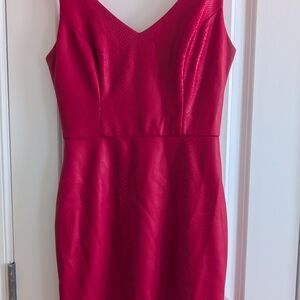 bebe Strapless Fitted Red Sheath Dress